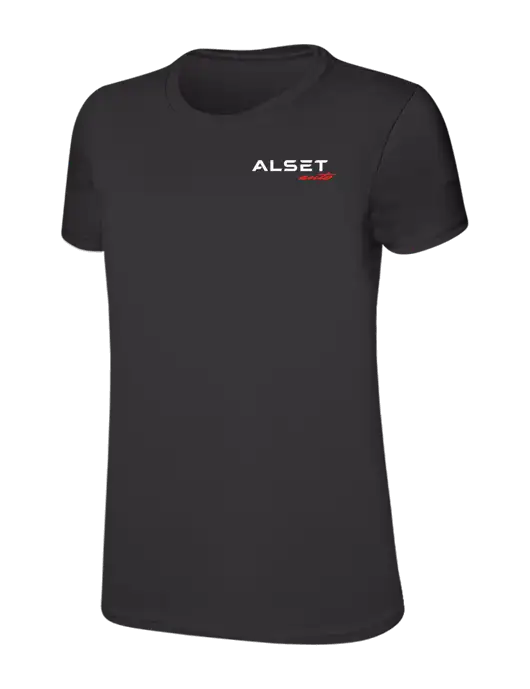 Womens Ring Spun Charcoal 4.5 oz T-Shirt w/Alset Auto Logo