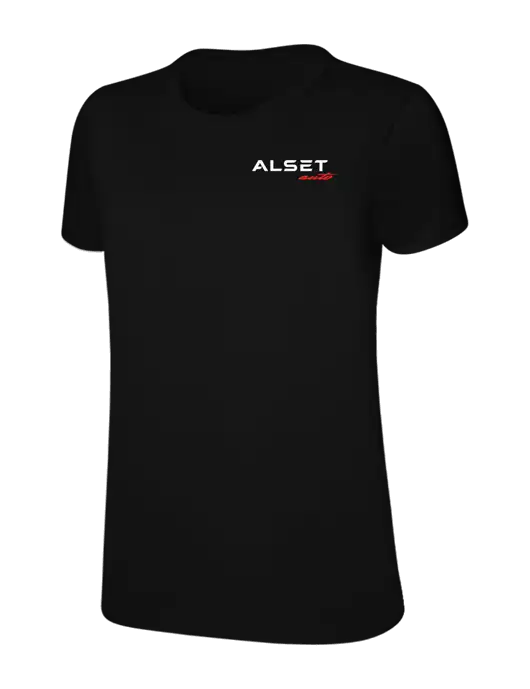 Womens Ring Spun Jet Black 4.5 oz T-Shirt w/Alset Auto Logo