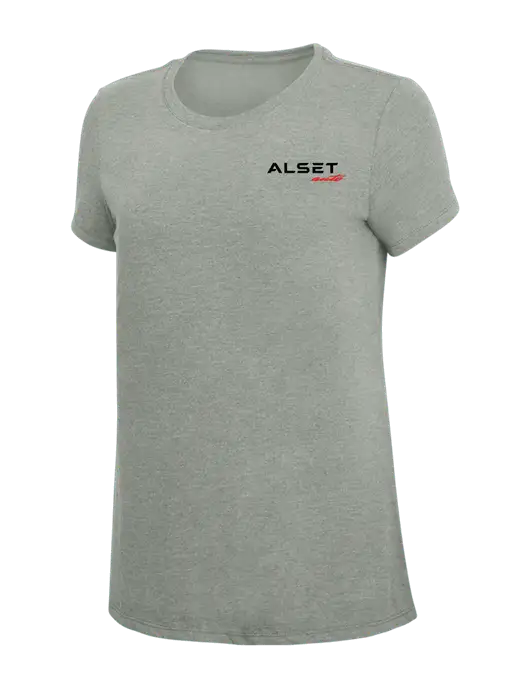 Womens Simply Soft Grey Frost 4.5oz  Poly/Combed Ring Spun Cotton T-Shirt w/Alset Auto Logo