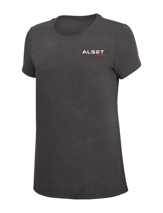 Womens Simply Soft Heather Charcoal 4.5oz  Poly/Combed Ring Spun Cotton T-Shirt w/Alset Auto Logo