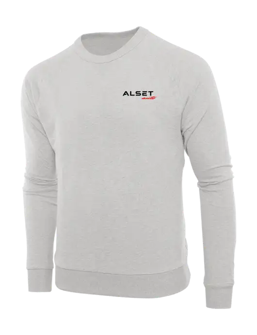 Allmade Granite Grey Heather Organic French Terry Crewneck Sweatshirt w/Alset Auto Logo